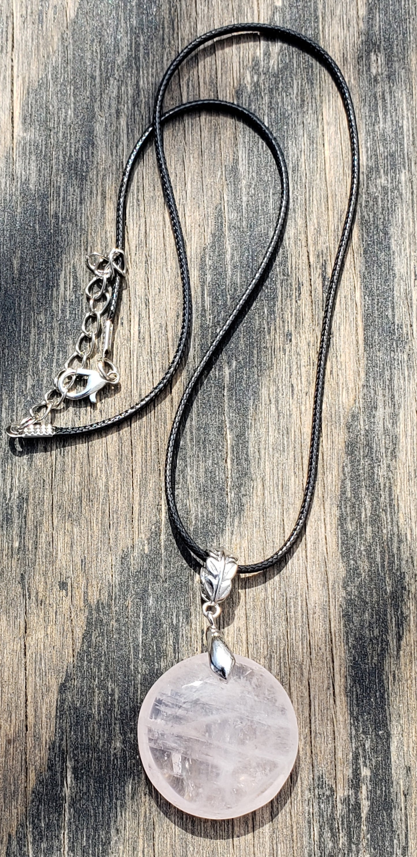 Rose Quartz necklace on cord