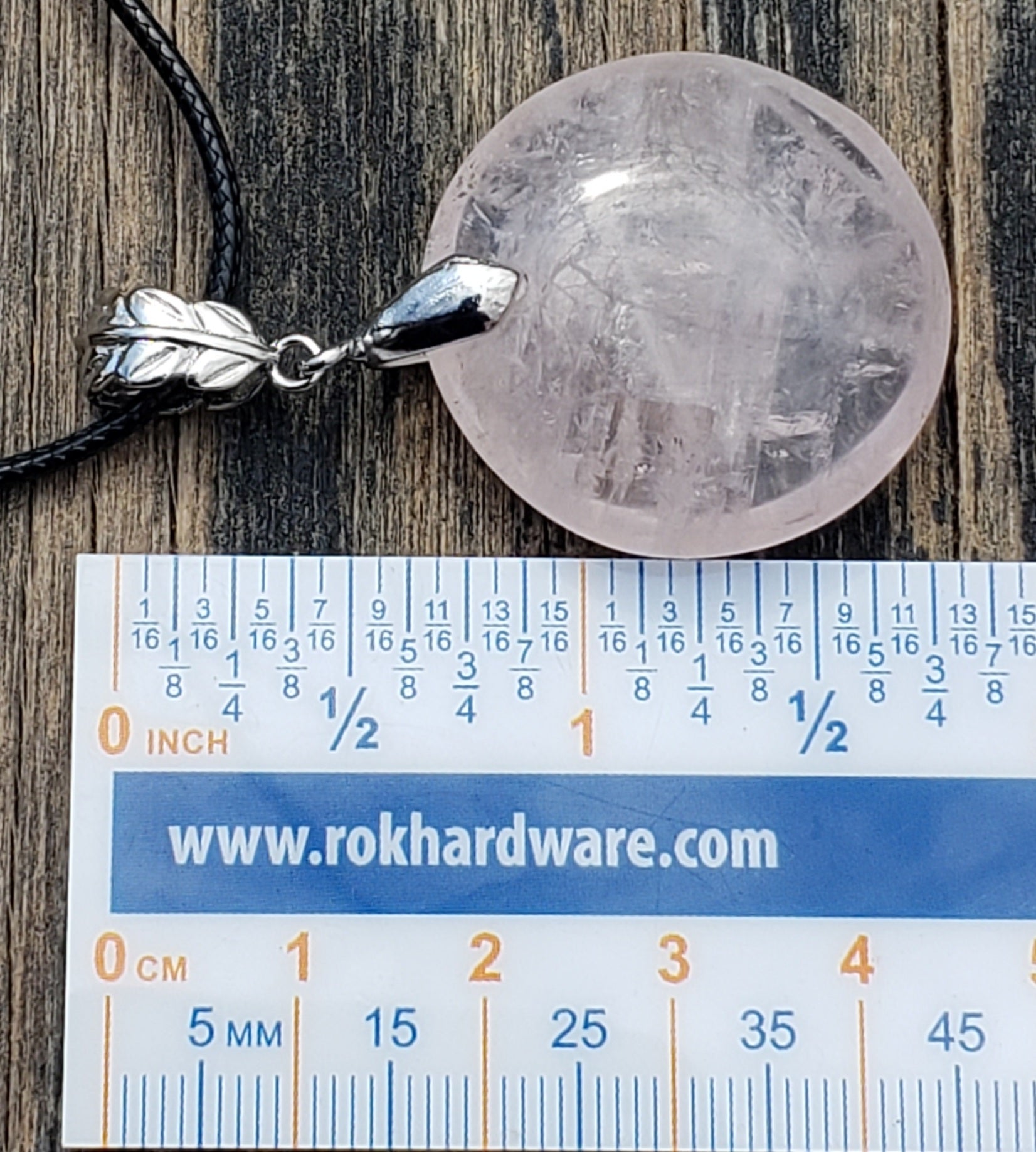 Rose Quartz necklace with ruler