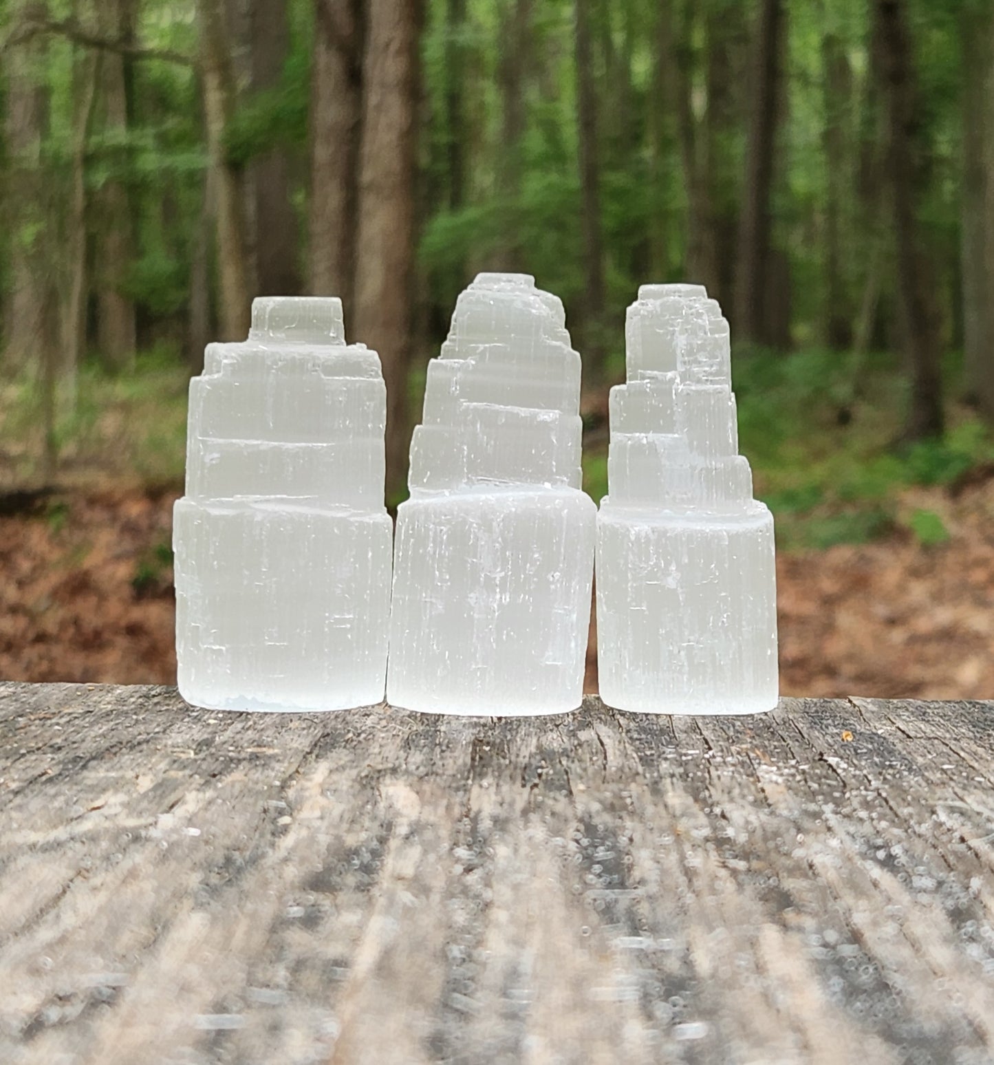 Natural selenite display crystal tower