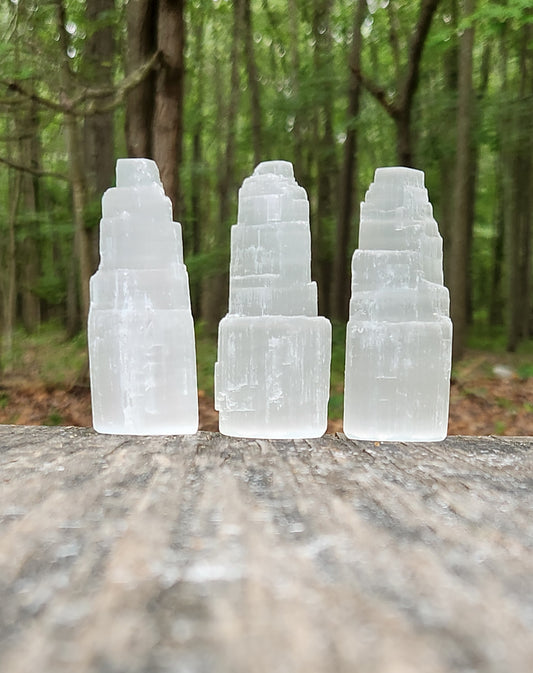 3 inch natural selenite crystal tower