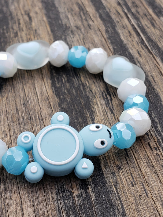 silicone turtle stretch bracelet close up