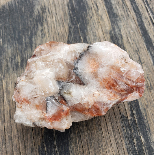 tri color calcite stone with natural texture and color variation