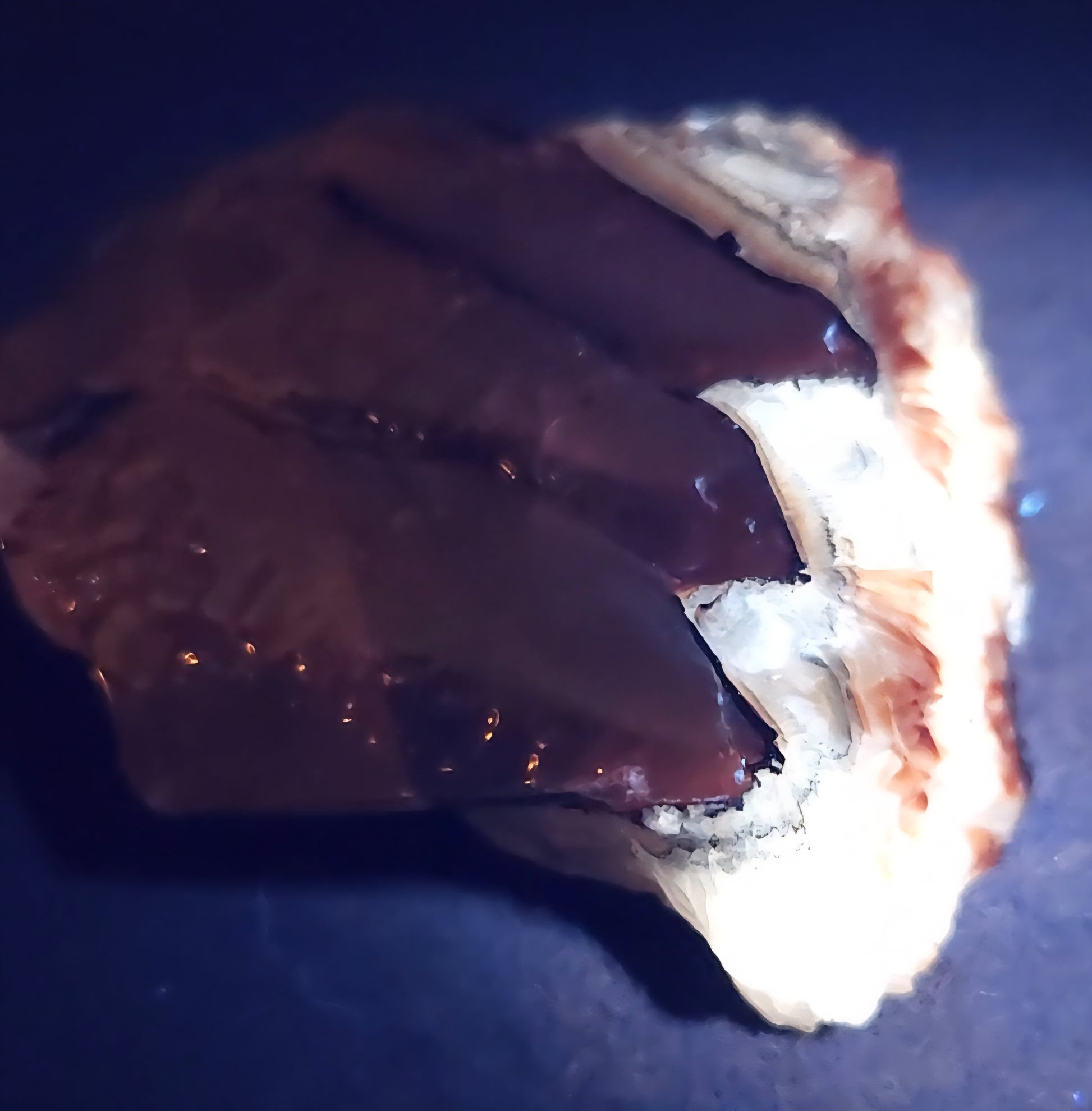 Tri-color calcite rough rock specimen with UV reactive properties